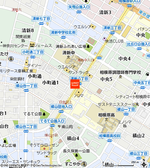 イオンバイク相模原中央店付近の地図